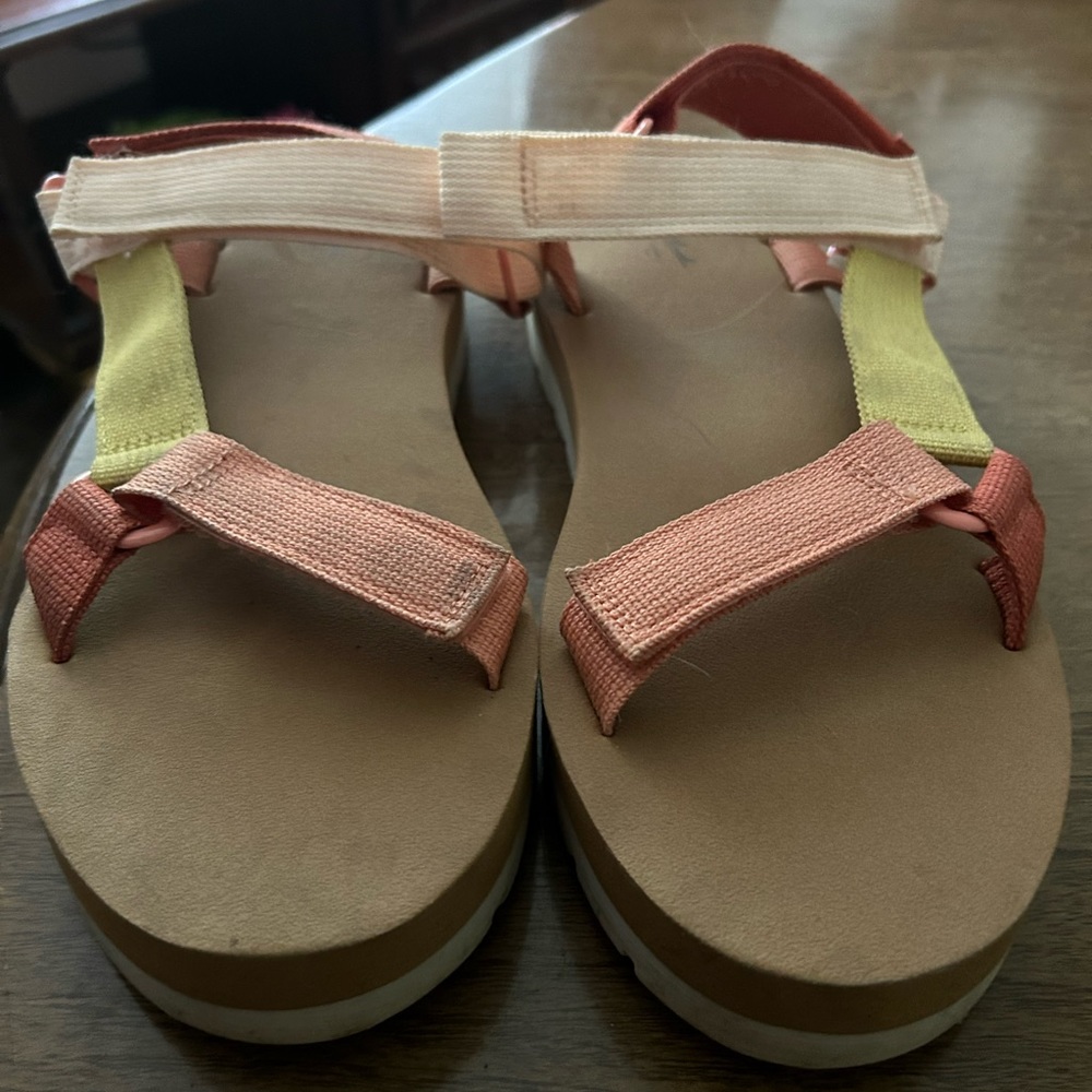 Pastel Multicolor Velcro Sandals Size 10